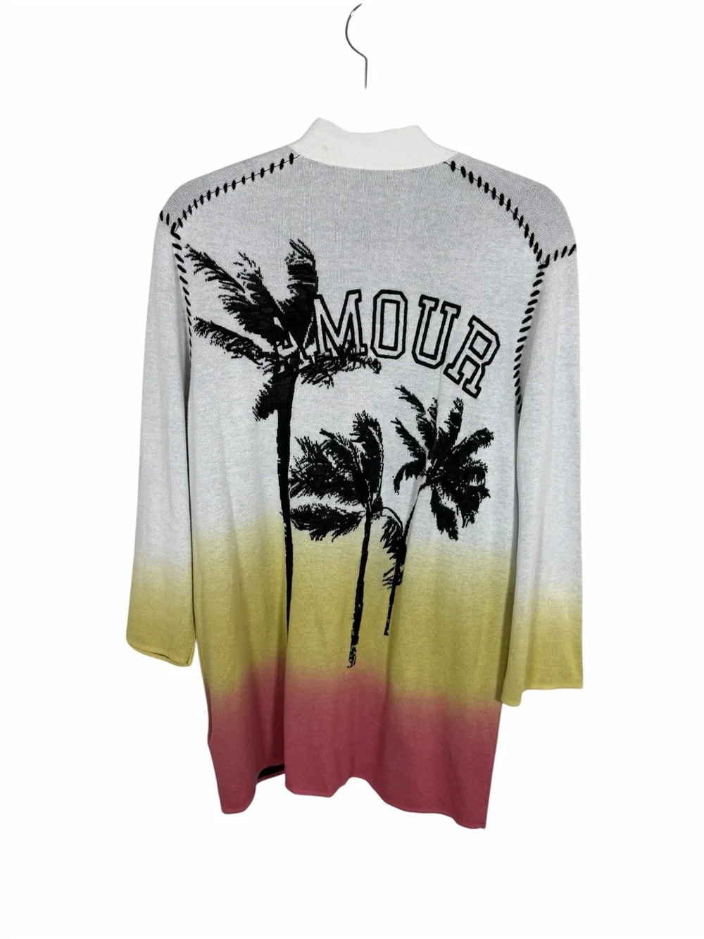 Zadig & Voltaire White to Yellow to Pink Gradient Open Cardigan